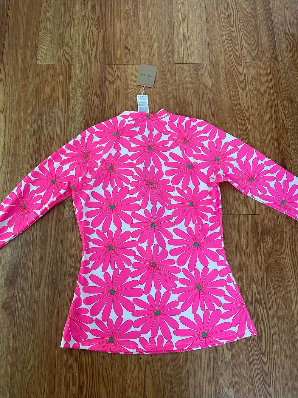 Boden Pink Long Sleeve Rash Guard Top - Picture 11 of 12